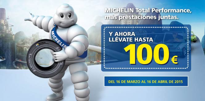 MICHELIN te regala hasta 100€ al comprar tus neumáticos